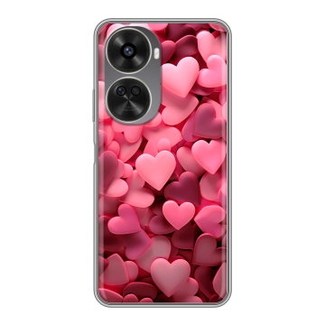 Силиконовый чехол на Huawei Nova 12SE с принтом розовые сердечки Силиконовый чехол на Huawei Nova 12SE с принтом розовые сердечки