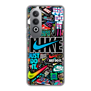 Силиконовый чехол на Oneplusnordce4 с принтом найк nike черный Силиконовый чехол на Oneplusnordce4 с принтом найк nike черный