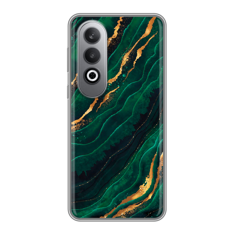 Силиконовый чехол на Oneplusnordce4 с принтом Мрамор зеленое золото Силиконовый чехол на Oneplusnordce4 с принтом Мрамор зеленое золото