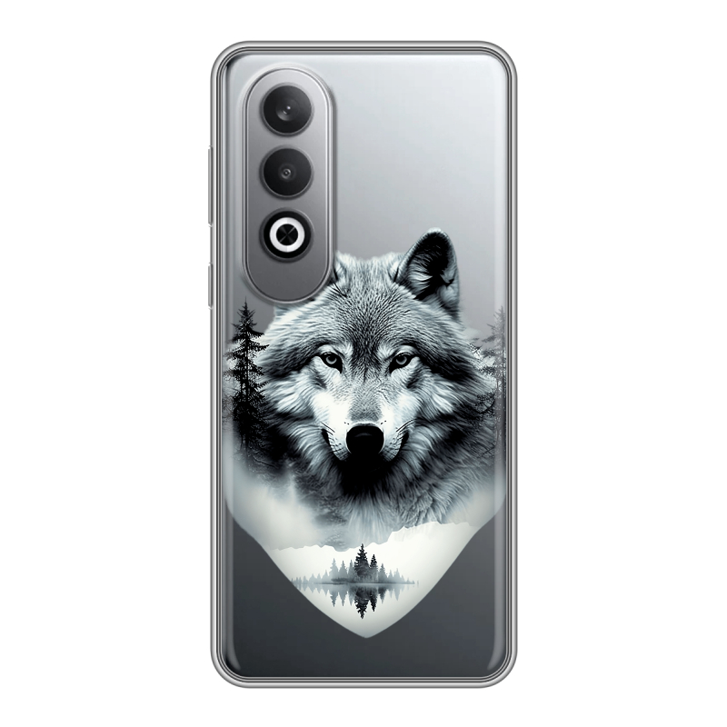 Силиконовый чехол на Oneplusnordce4 с принтом Волк в лесу Силиконовый чехол на Oneplusnordce4 с принтом Волк в лесу