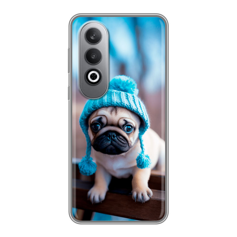 Силиконовый чехол на Oneplusnordce4 с принтом Мопс в шапке Силиконовый чехол на Oneplusnordce4 с принтом Мопс в шапке