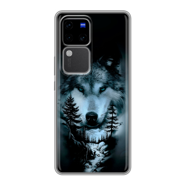 Силиконовый чехол на Vivo V30 Pro с принтом Лесной волк Силиконовый чехол на Vivo V30 Pro с принтом Лесной волк