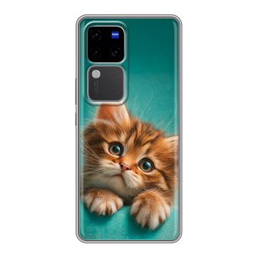 Силиконовый чехол на Vivo V30 Pro с принтом котенок