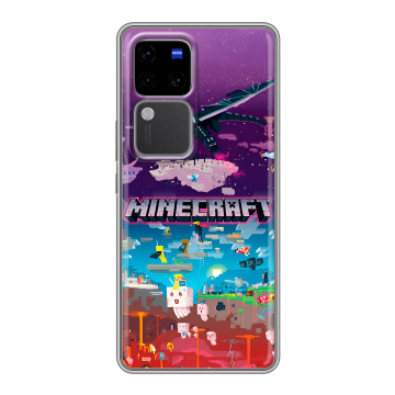 Силиконовый чехол на Vivo V30 Pro с принтом Майнкрафт Minecraft