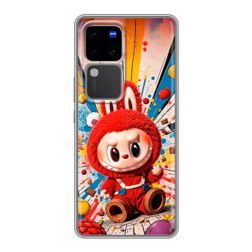 Силиконовый чехол на Vivo V30 Pro с принтом Labubu Лабубу