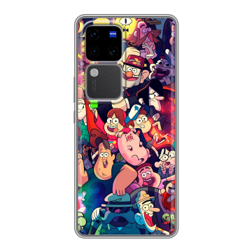 Силиконовый чехол на Vivo V30 Pro с принтом Gravity Falls Гравити Фолз