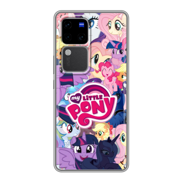 Силиконовый чехол на Vivo V30 Pro с принтом My little pony Дружба чудо