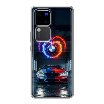 Силиконовый чехол на Vivo V30 Pro с принтом BMW БМВ