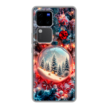 Силиконовый чехол на Vivo V30 Pro с принтом Новый год