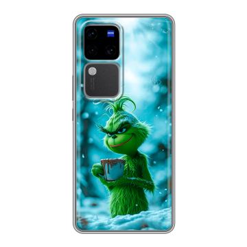 Силиконовый чехол на Vivo V30 Pro с принтом Новый год гринч