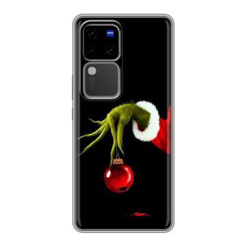 Силиконовый чехол на Vivo V30 Pro с принтом Новый год Гринч