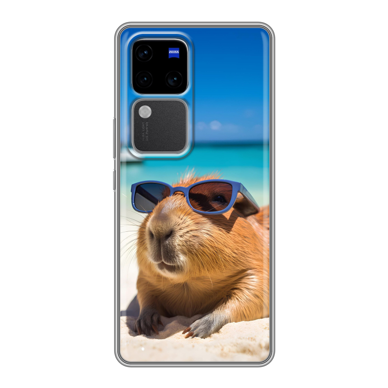 Силиконовый чехол на Vivo V30 Pro с принтом Капибара Силиконовый чехол на Vivo V30 Pro с принтом Капибара