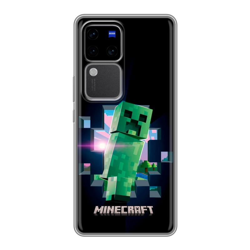 Силиконовый чехол на Vivo V30 Pro с принтом Майнкрафт Minecraft Силиконовый чехол на Vivo V30 Pro с принтом Майнкрафт Minecraft