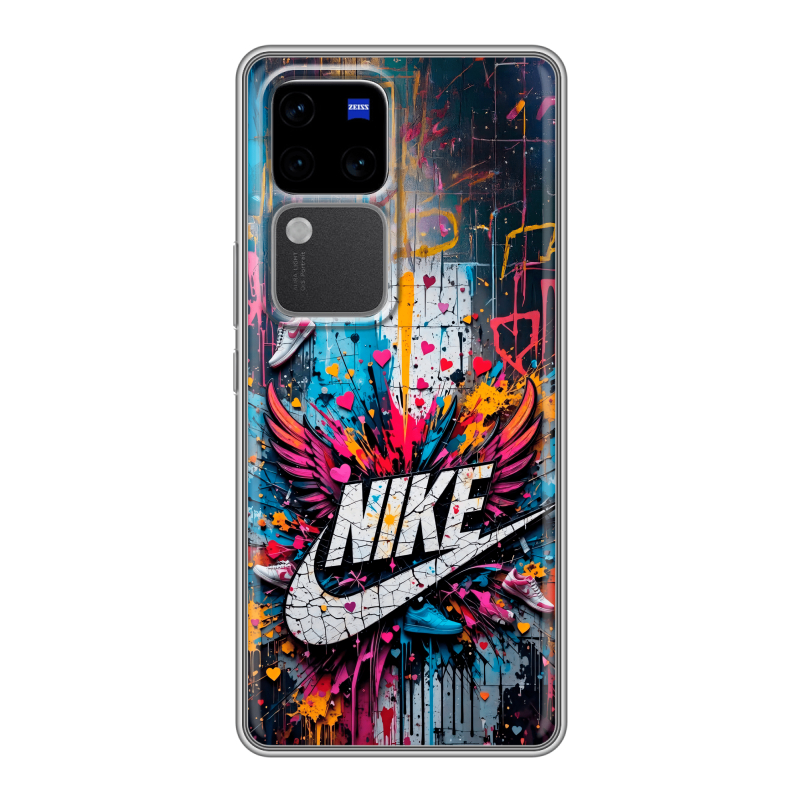 Силиконовый чехол на Vivo V30 Pro с принтом Nike Найк Силиконовый чехол на Vivo V30 Pro с принтом Nike Найк