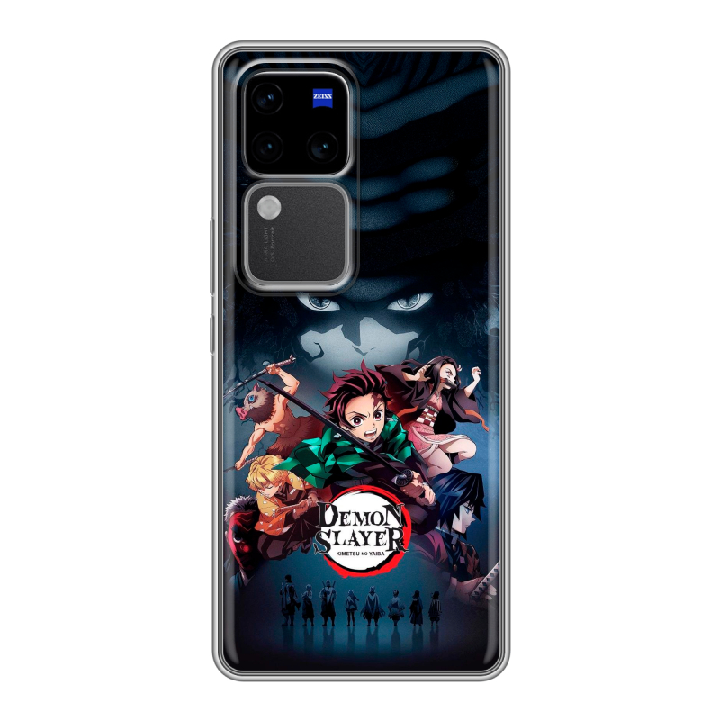 Силиконовый чехол на Vivo V30 Pro с принтом Demon Slayer Клинок рассекающий демонов Силиконовый чехол на Vivo V30 Pro с принтом Demon Slayer Клинок рассекающий демонов