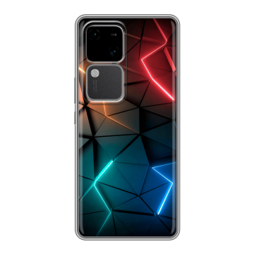 Силиконовый чехол на Vivo S18 с принтом Абстракция неон
