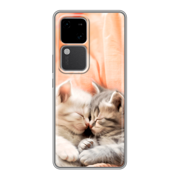Силиконовый чехол на Vivo S18 с принтом Котята Силиконовый чехол на Vivo S18 с принтом Котята