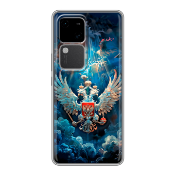 Силиконовый чехол на Vivo S18 с принтом Герб флаг России Силиконовый чехол на Vivo S18 с принтом Герб флаг России