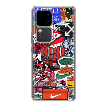 Силиконовый чехол на Vivo S18 с принтом Найк Nike яркий