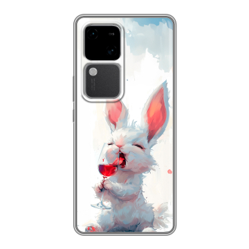 Силиконовый чехол на Vivo S18 с принтом кролик зайчик