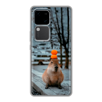 Силиконовый чехол на Vivo S18 с принтом капибара