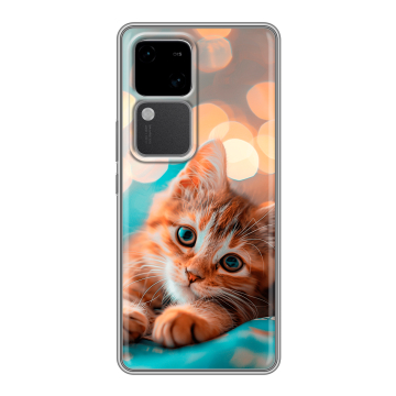 Силиконовый чехол на Vivo S18 с принтом котик