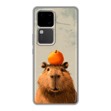 Силиконовый чехол на Vivo S18 с принтом капибара