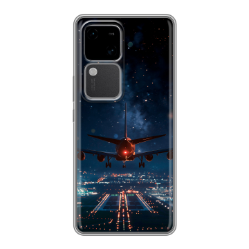 Силиконовый чехол на Vivo S18 с принтом самолет