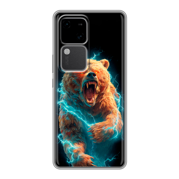 Силиконовый чехол на Vivo S18 с принтом Медведь