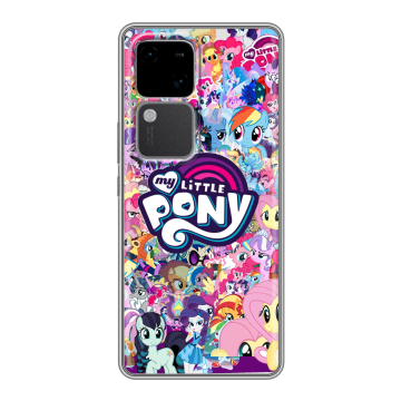 Силиконовый чехол на Vivo S18 с принтом My little pony Дружба чудо Силиконовый чехол на Vivo S18 с принтом My little pony Дружба чудо
