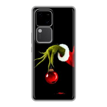 Силиконовый чехол на Vivo S18 с принтом Новый год Гринч