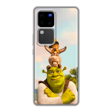 Силиконовый чехол на Vivo S18 Pro с принтом Шрек Shrek Силиконовый чехол на Vivo S18 Pro с принтом Шрек Shrek