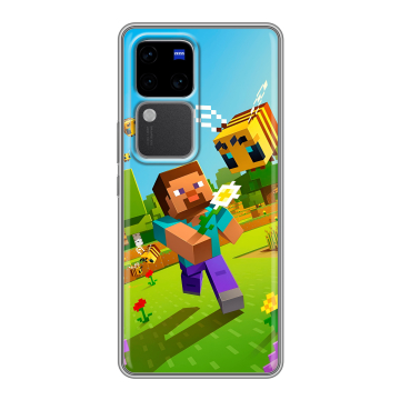 Силиконовый чехол на Vivo S18 Pro с принтом Майнкрафт Minecraft Силиконовый чехол на Vivo S18 Pro с принтом Майнкрафт Minecraft