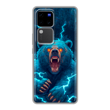 Силиконовый чехол на Vivo S18 Pro с принтом Медведь Силиконовый чехол на Vivo S18 Pro с принтом Медведь