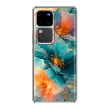 Силиконовый чехол на Vivo S18 Pro с принтом Цветы Силиконовый чехол на Vivo S18 Pro с принтом Цветы