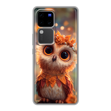 Силиконовый чехол на Vivo S18 Pro с принтом Милая сова Силиконовый чехол на Vivo S18 Pro с принтом Милая сова