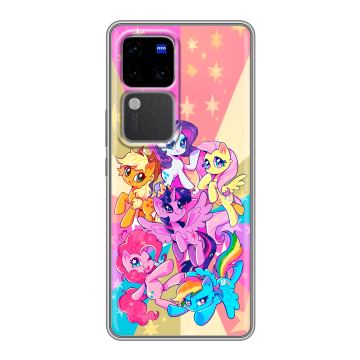 Силиконовый чехол на Vivo S18 Pro с принтом My little pony Дружба чудо
