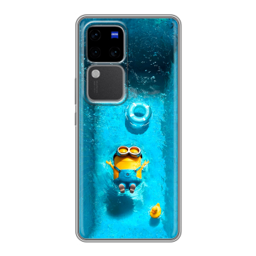 Силиконовый чехол на Vivo S18 Pro с принтом Миньоны