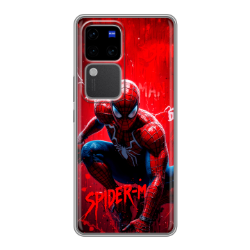 Силиконовый чехол на Vivo S18 Pro с принтом Spiderman Человек паук
