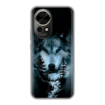 Силиконовый чехол на Huawei Nova 12 Pro с принтом Лесной волк Силиконовый чехол на Huawei Nova 12 Pro с принтом Лесной волк