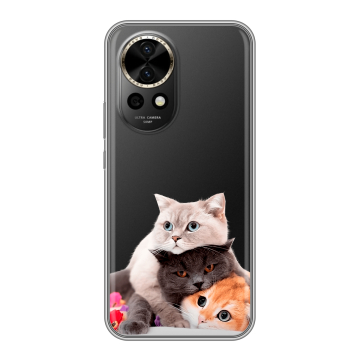 Силиконовый чехол на Huawei Nova 12 Pro с принтом Кошки Силиконовый чехол на Huawei Nova 12 Pro с принтом Кошки
