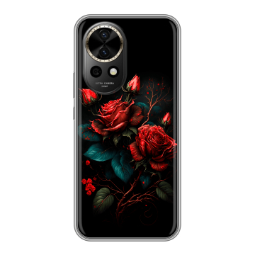 Силиконовый чехол на Huawei Nova 12 Pro с принтом Розы красные