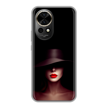 Силиконовый чехол на Huawei Nova 12 Pro с принтом Девушка в шляпе Силиконовый чехол на Huawei Nova 12 Pro с принтом Девушка в шляпе