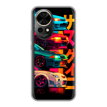 Силиконовый чехол на Huawei Nova 12 Pro с принтом Гоночные машины Силиконовый чехол на Huawei Nova 12 Pro с принтом Гоночные машины