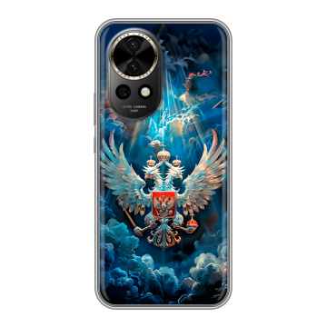 Силиконовый чехол на Huawei Nova 12 Pro с принтом Герб флаг России Силиконовый чехол на Huawei Nova 12 Pro с принтом Герб флаг России