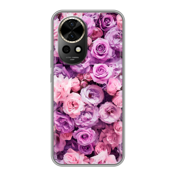 Силиконовый чехол на Huawei Nova 12 Pro с принтом лавандовые розы