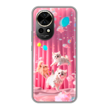 Силиконовый чехол на Huawei Nova 12 Pro с принтом милые котики
