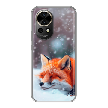 Силиконовый чехол на Huawei Nova 12 Pro с принтом лиса Силиконовый чехол на Huawei Nova 12 Pro с принтом лиса
