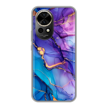 Силиконовый чехол на Huawei Nova 12 Pro с принтом синий мрамор Силиконовый чехол на Huawei Nova 12 Pro с принтом синий мрамор