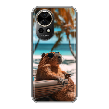 Силиконовый чехол на Huawei Nova 12 Pro с принтом Капибара